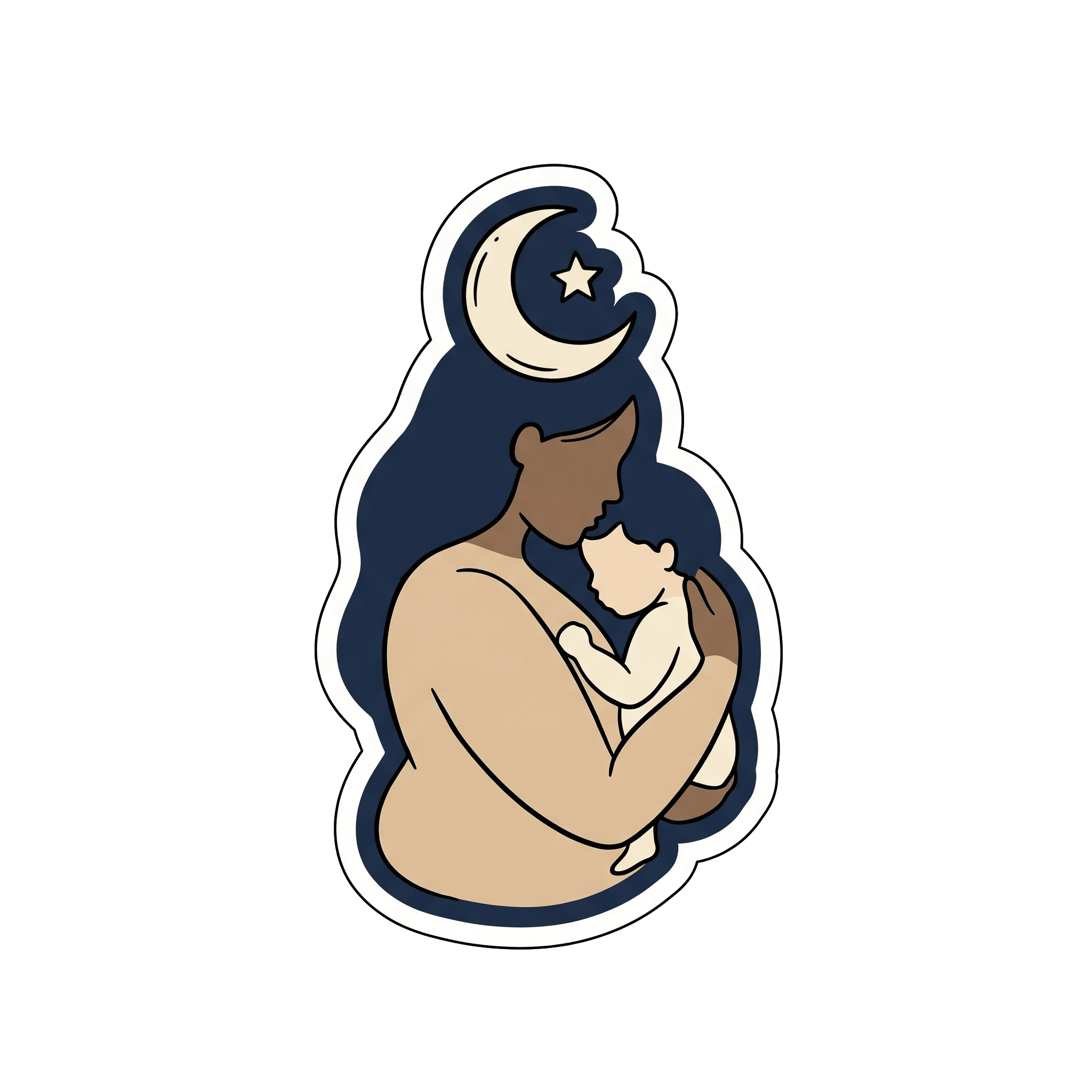 Moonlit Mother's Embrace