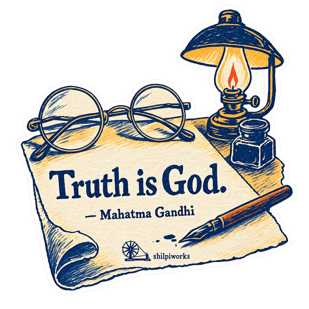 Eternal Truth Gandhi Quote Sticker