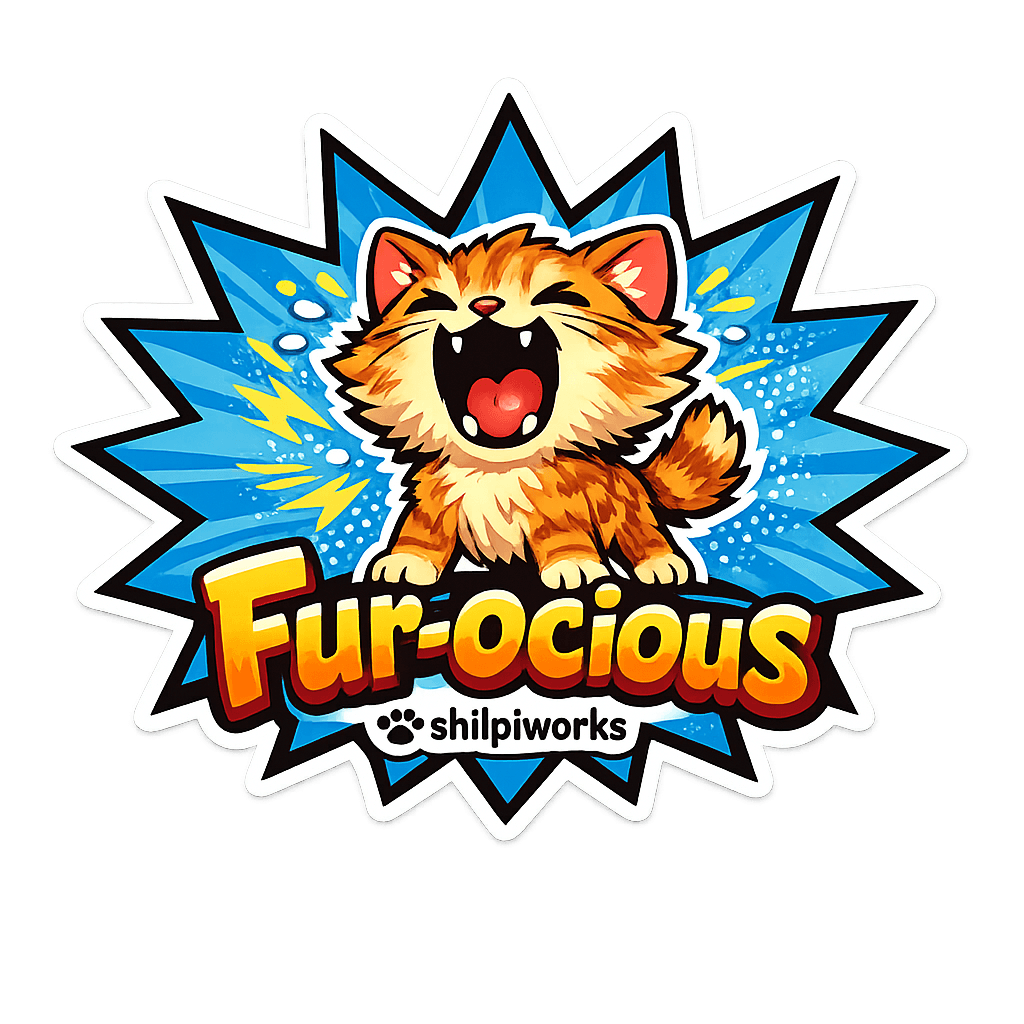 Fur-ocious Goofy Cat Quote Sticker