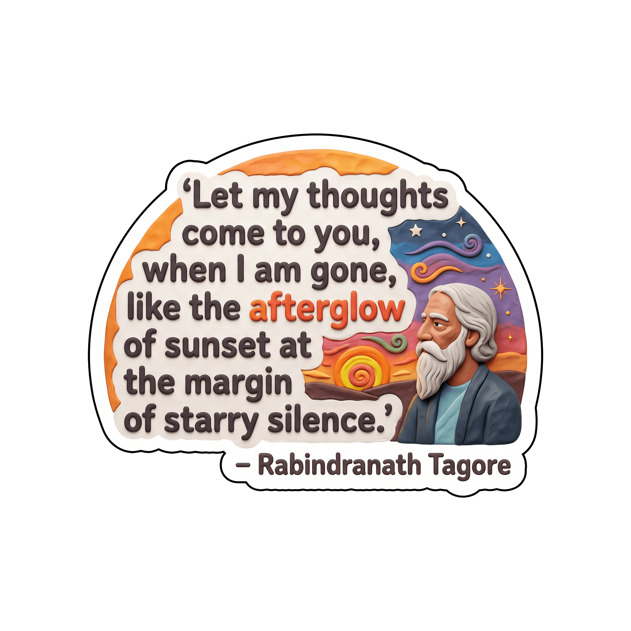 Tagore Sunset Afterglow Quote