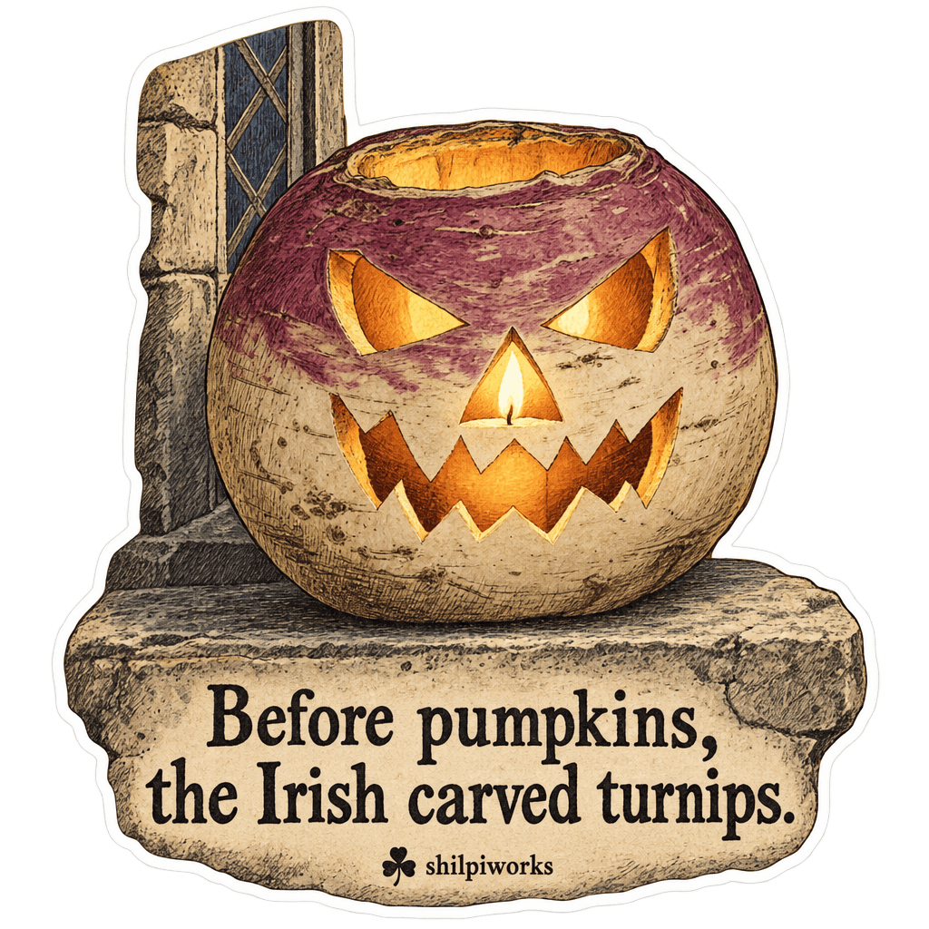 Before pumpkins, the Irish carved turnips.