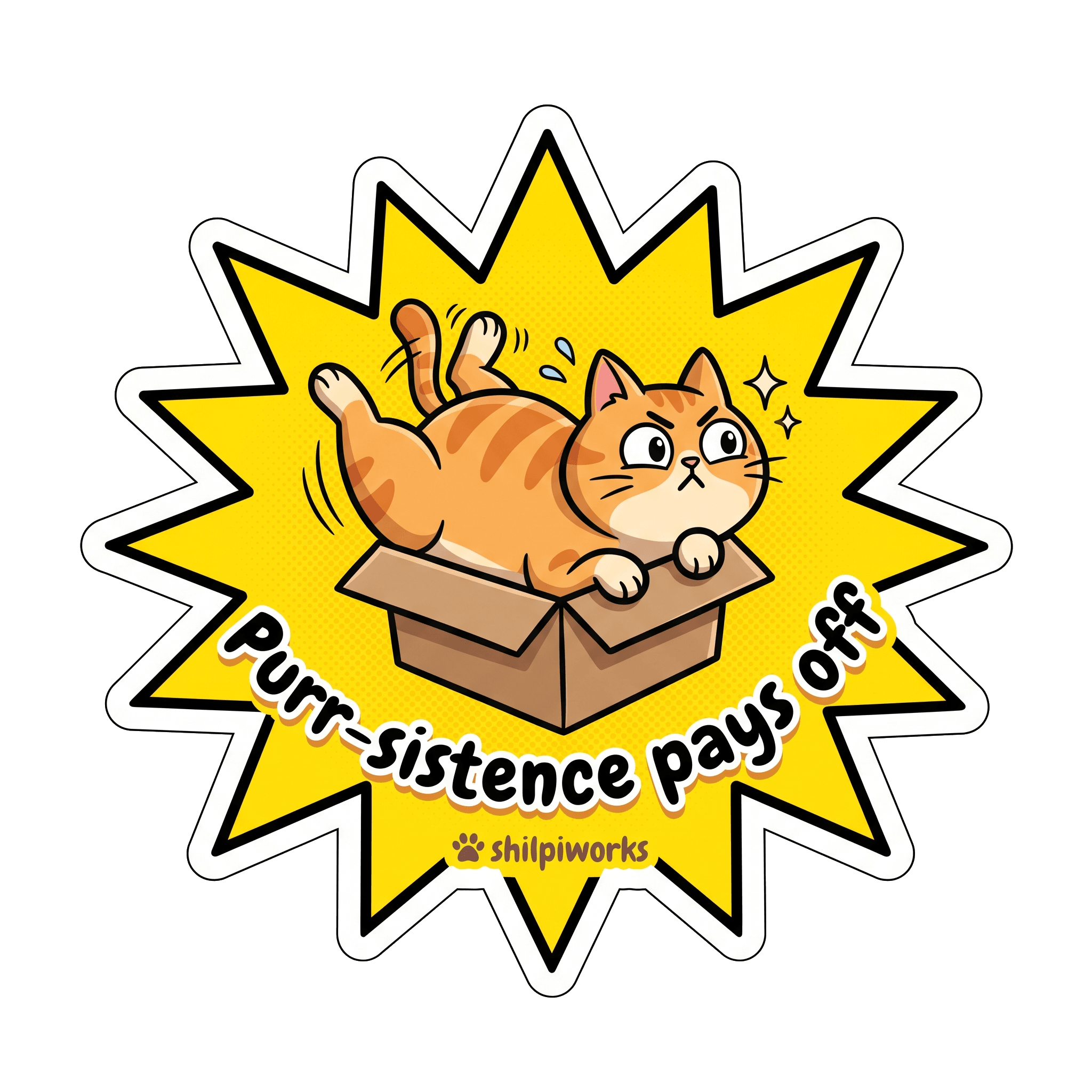 Purr-sistent Pawsitivity Sticker