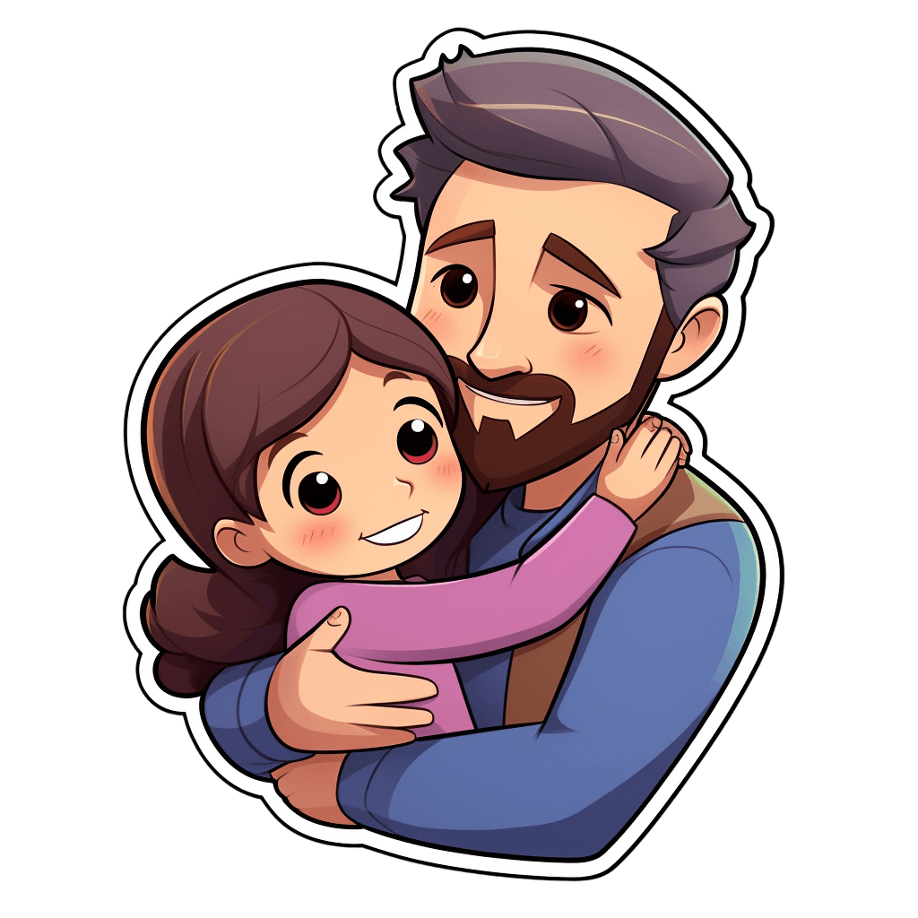 Heartwarming Family Hug Cartoon
