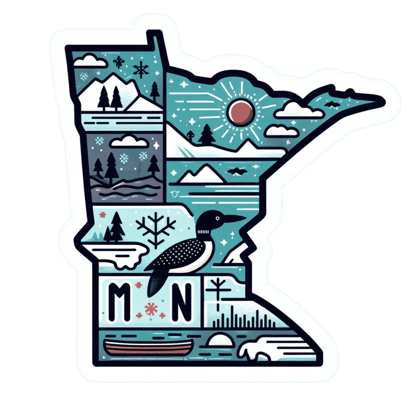 Minnesota Nature-Themed Geometric