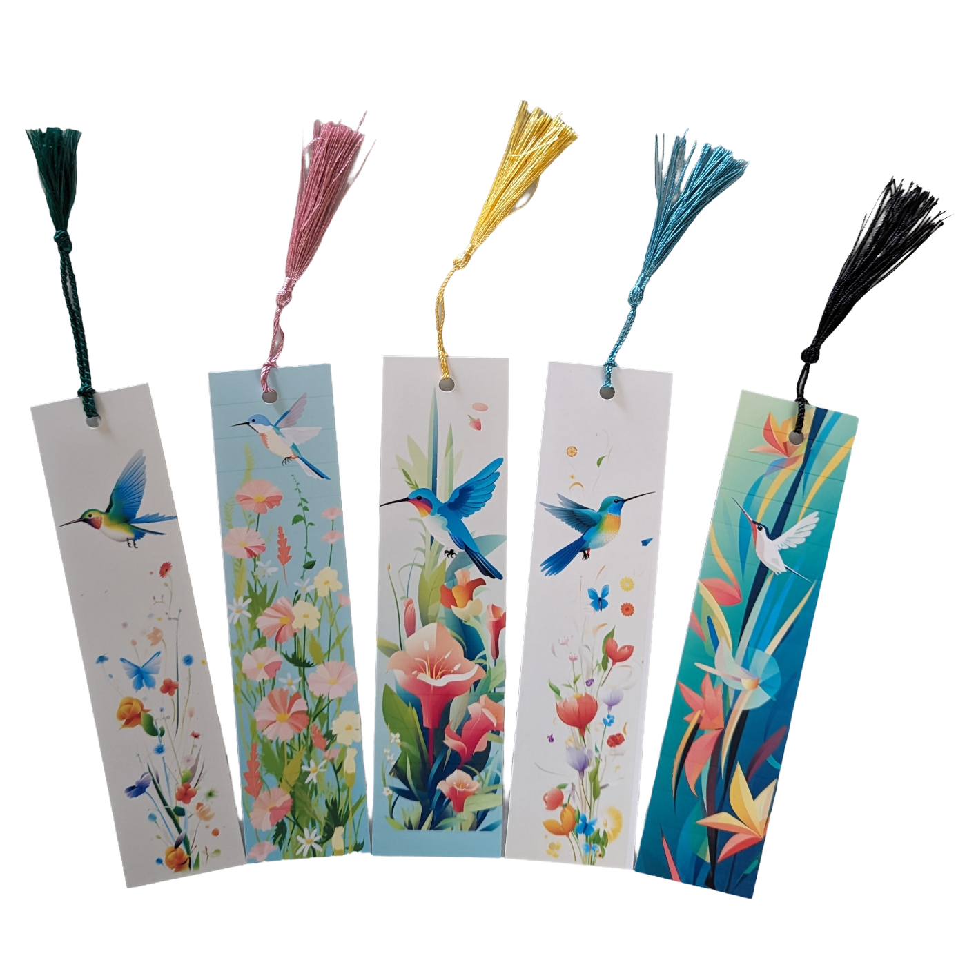 Hummingbird Paper Bookmarks Set