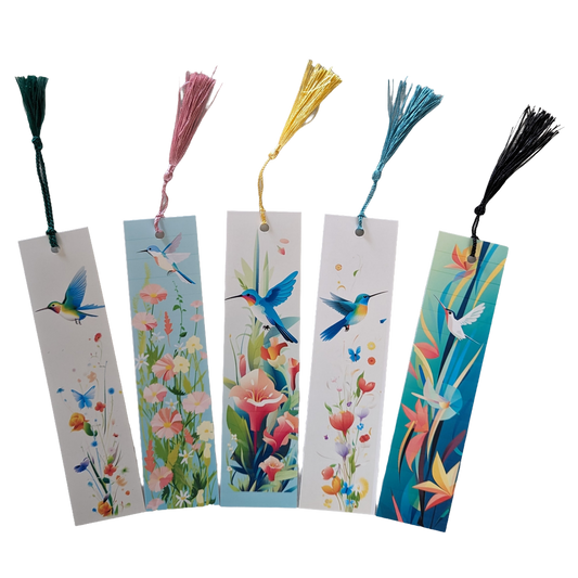 Hummingbird Paper Bookmarks Set